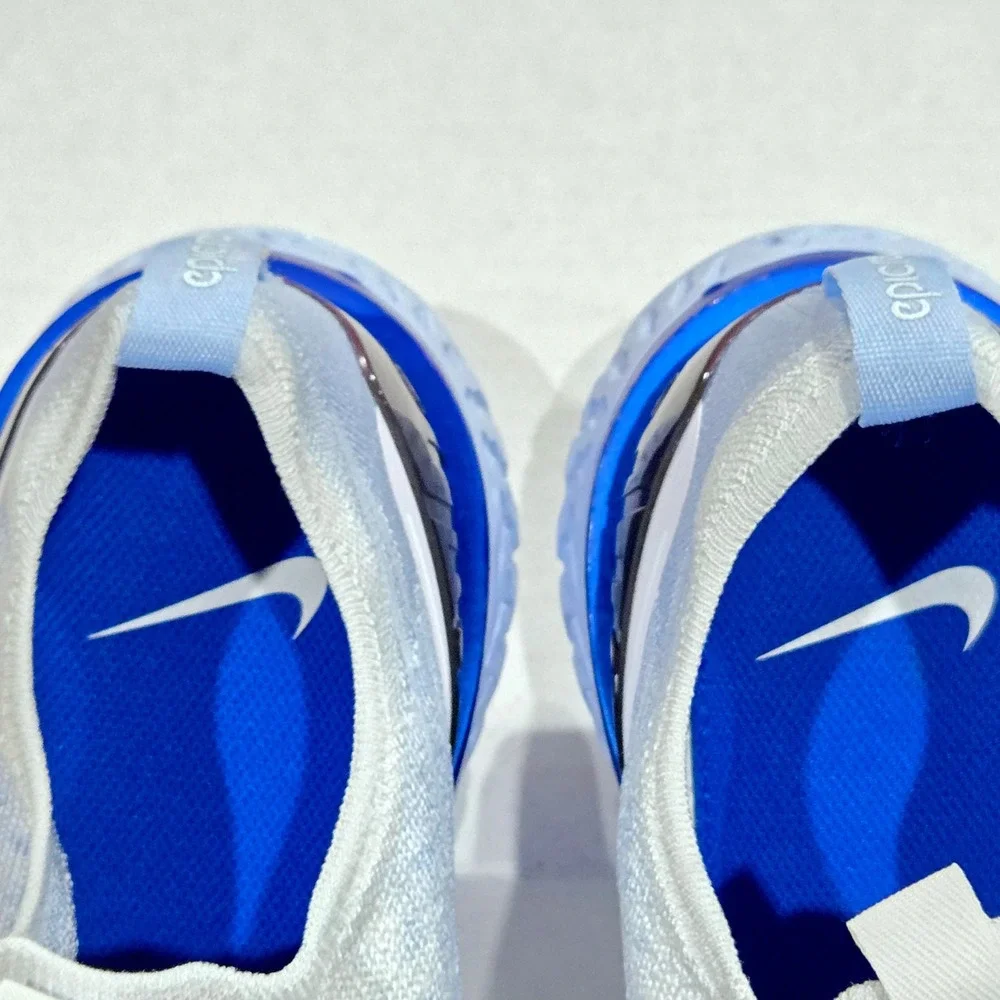 Nike Epic React Flyknit Phantom Mens 13 White Blue BV0417-101 Laceless Running